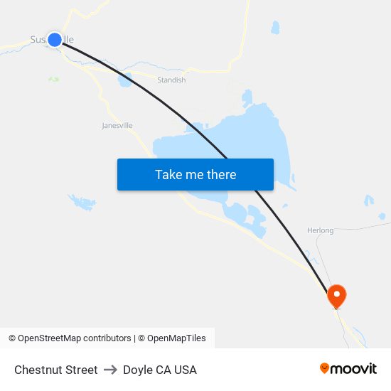 Chestnut Street to Doyle CA USA map