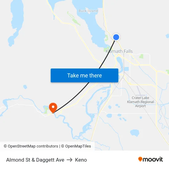 Almond St & Daggett Ave to Keno map