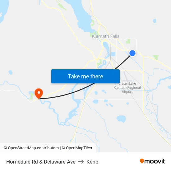 Homedale Rd & Delaware Ave to Keno map