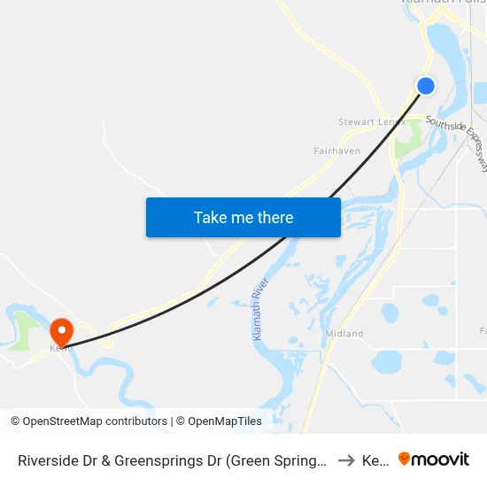 Riverside Dr & Greensprings Dr (Green Springs Market) to Keno map