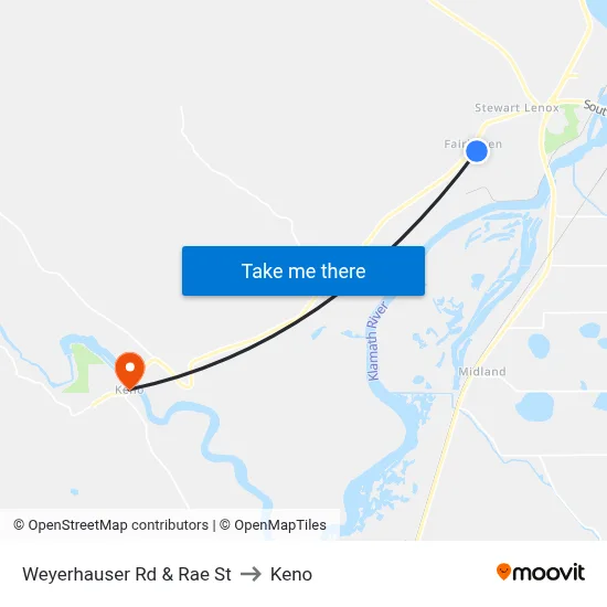 Weyerhauser Rd & Rae St to Keno map