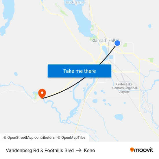 Vandenberg Rd & Foothills Blvd to Keno map