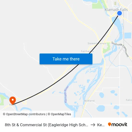 8th St & Commercial St (Eagleridge High School) to Keno map
