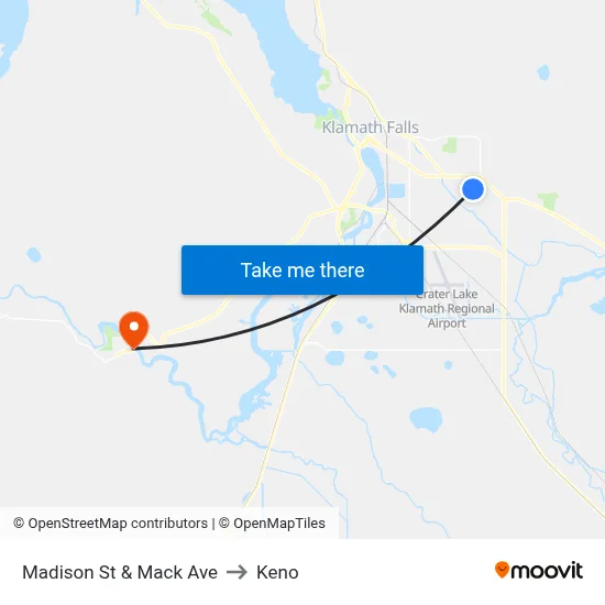 Madison St & Mack Ave to Keno map