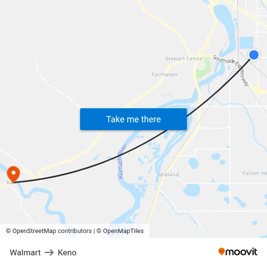 Walmart to Keno map
