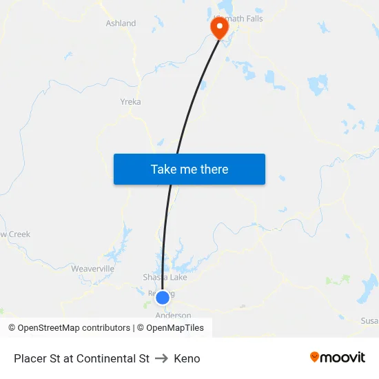 Placer St at Continental St to Keno map