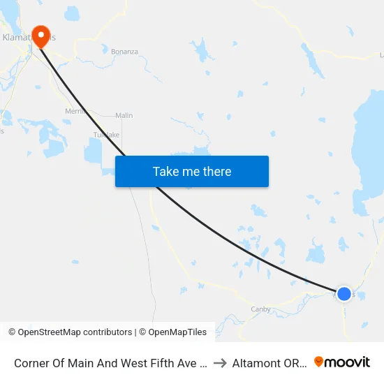 Corner Of Main And West Fifth Ave (Rite Aid) to Altamont OR USA map