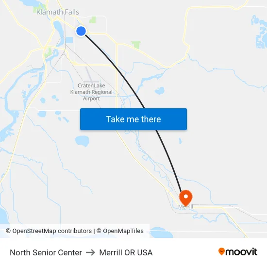 North Senior Center to Merrill OR USA map