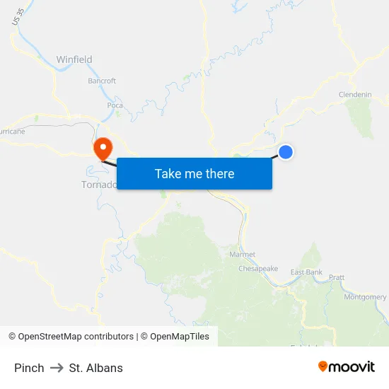 Pinch to St. Albans map