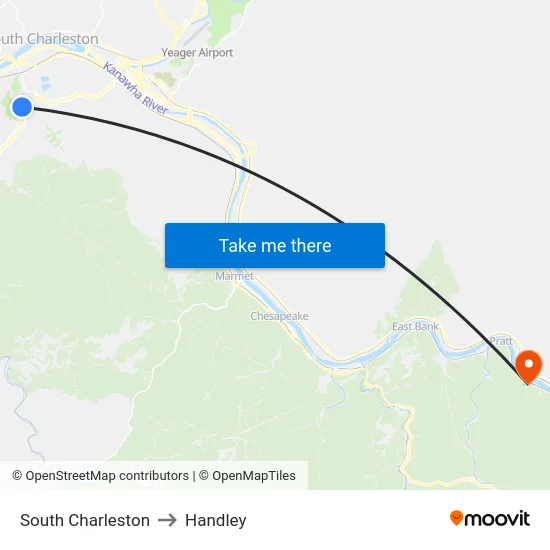 South Charleston to Handley map