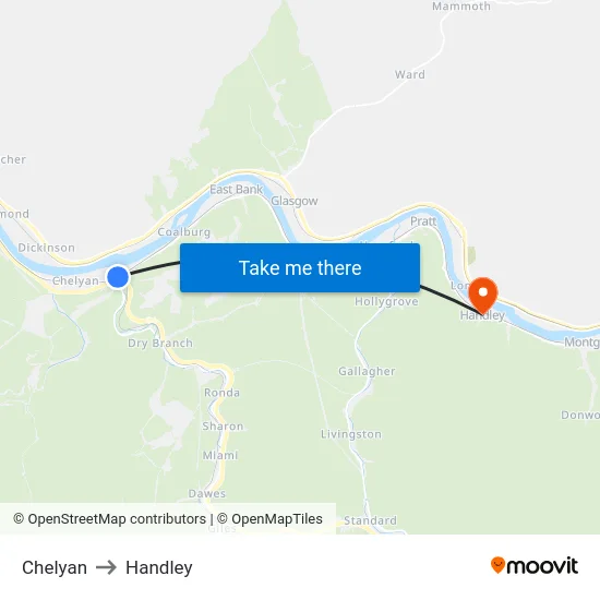 Chelyan to Handley map