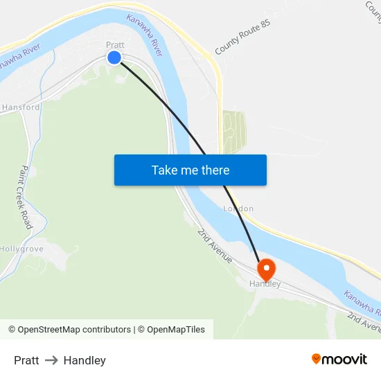 Pratt to Handley map