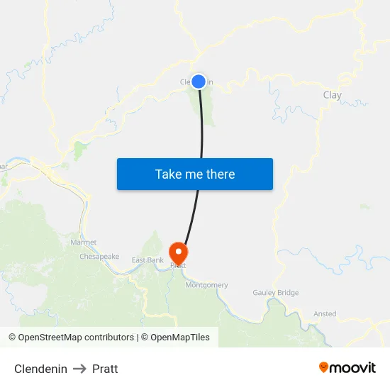 Clendenin to Pratt map