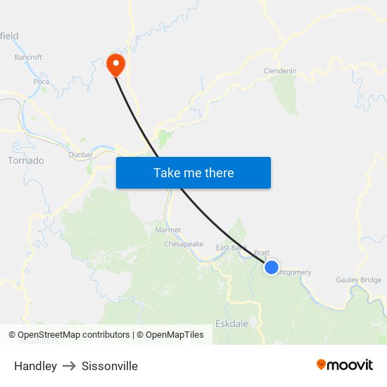 Handley to Sissonville map