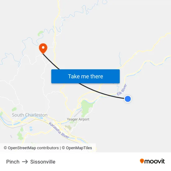 Pinch to Sissonville map