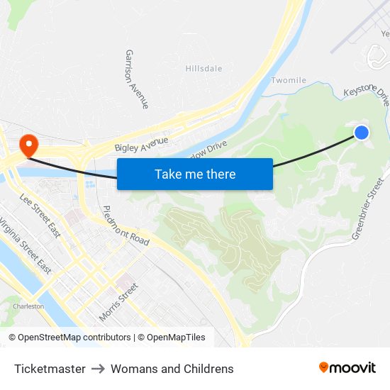 Ticketmaster to Womans and Childrens map