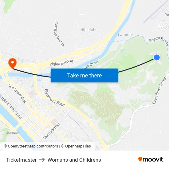 Ticketmaster to Womans and Childrens map