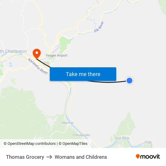 Thomas Grocery to Womans and Childrens map