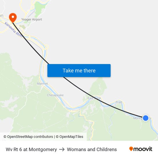 Wv Rt 6 at Montgomery to Womans and Childrens map