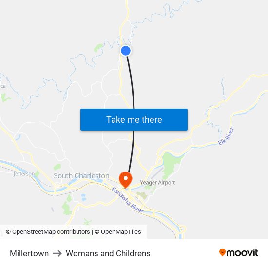 Millertown to Womans and Childrens map