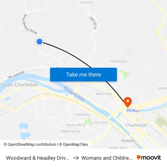 Woodward & Headley Drives to Womans and Childrens map