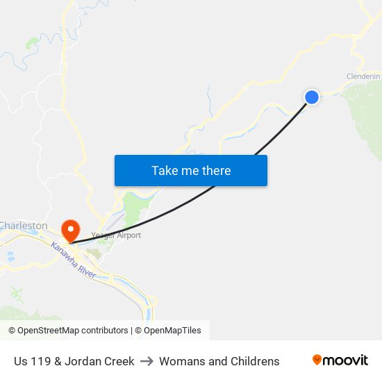 Us 119 & Jordan Creek to Womans and Childrens map