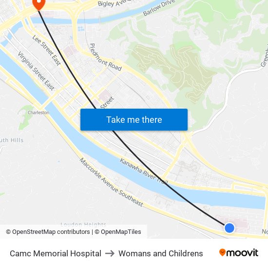 Camc Memorial Hospital to Womans and Childrens map