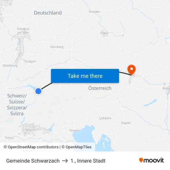 Gemeinde Schwarzach to 1., Innere Stadt map