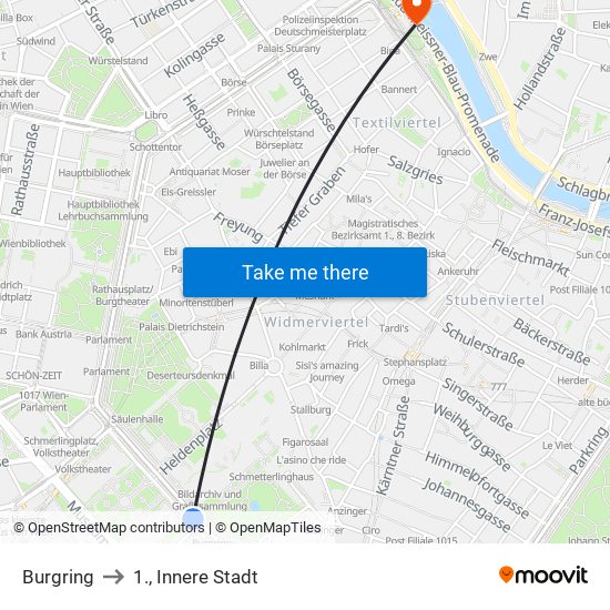 Burgring to 1., Innere Stadt map