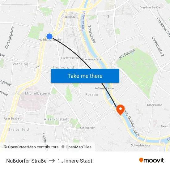 Nußdorfer Straße to 1., Innere Stadt map