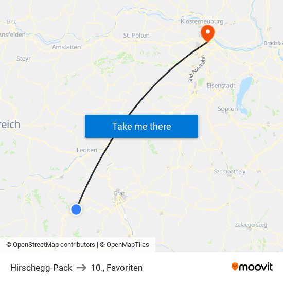 Hirschegg-Pack to 10., Favoriten map