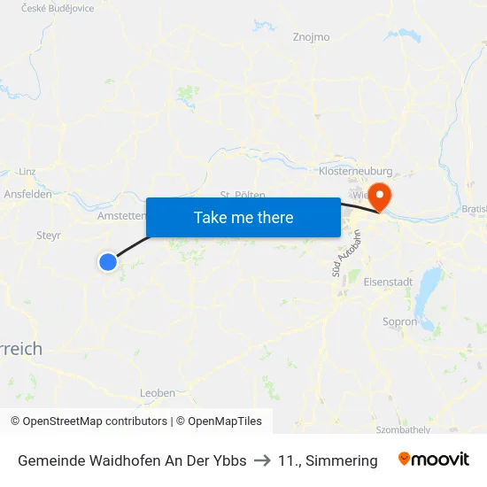 Gemeinde Waidhofen An Der Ybbs to 11., Simmering map