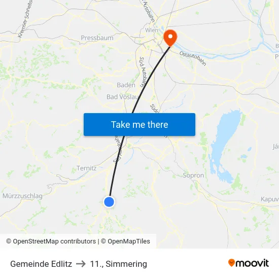 Gemeinde Edlitz to 11., Simmering map