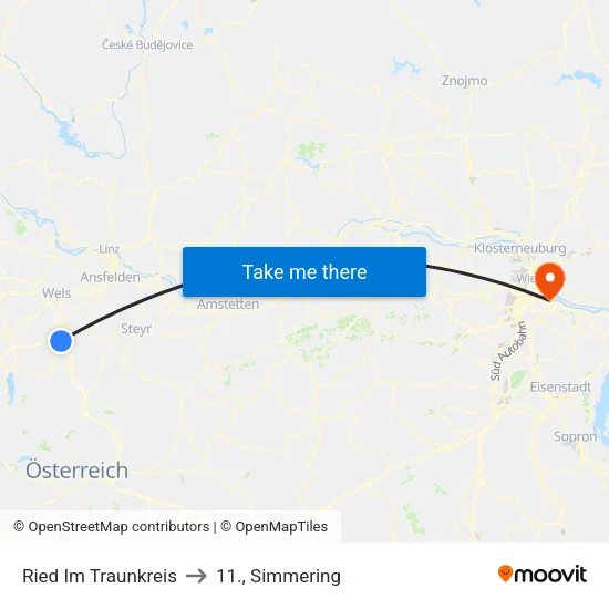 Ried Im Traunkreis to 11., Simmering map