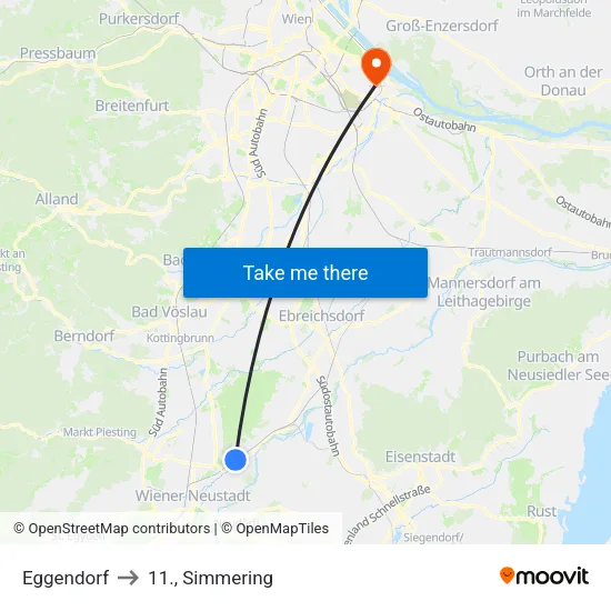 Eggendorf to 11., Simmering map