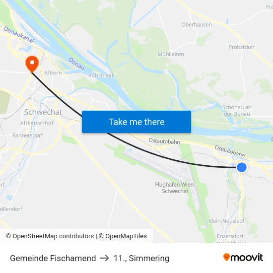 Gemeinde Fischamend to 11., Simmering map