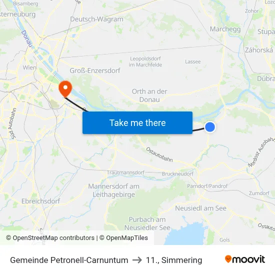 Gemeinde Petronell-Carnuntum to 11., Simmering map