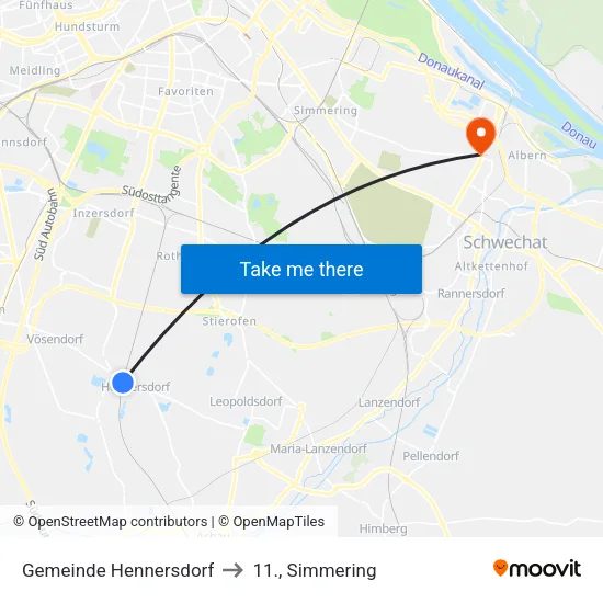 Gemeinde Hennersdorf to 11., Simmering map