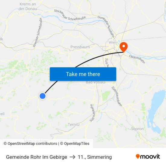 Gemeinde Rohr Im Gebirge to 11., Simmering map