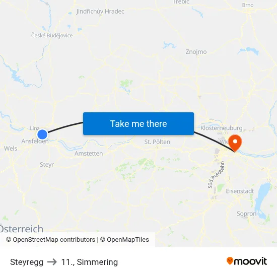 Steyregg to 11., Simmering map