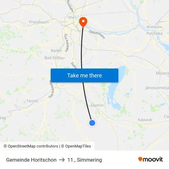 Gemeinde Horitschon to 11., Simmering map
