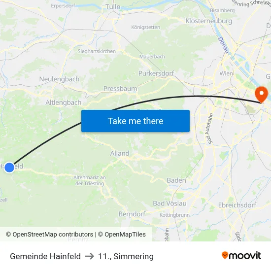 Gemeinde Hainfeld to 11., Simmering map