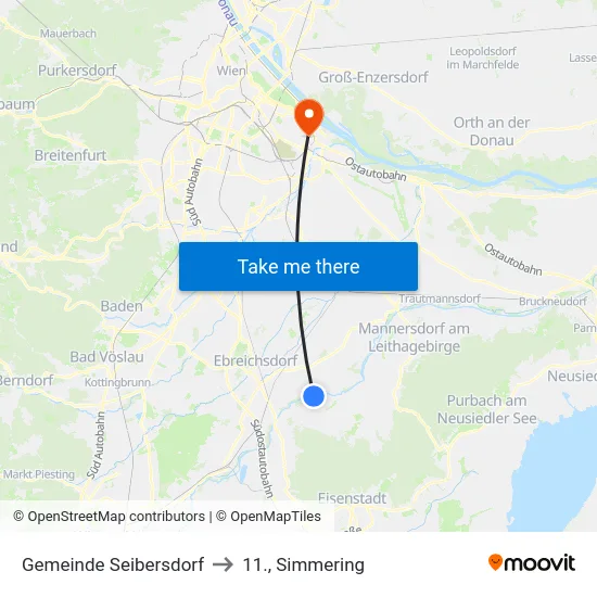 Gemeinde Seibersdorf to 11., Simmering map