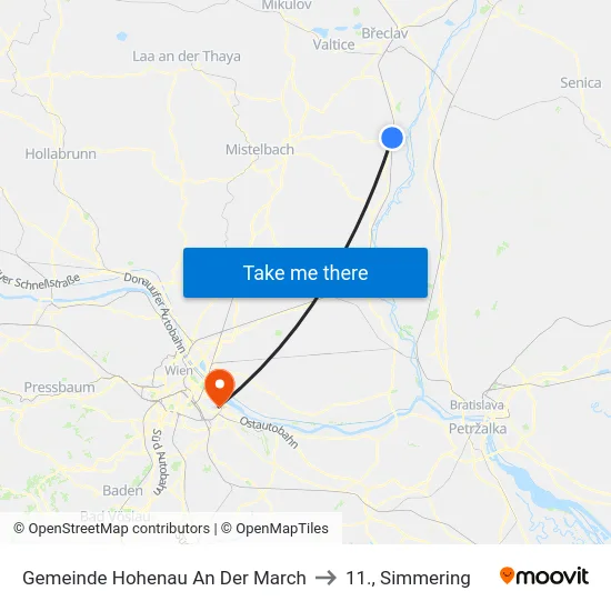 Gemeinde Hohenau An Der March to 11., Simmering map