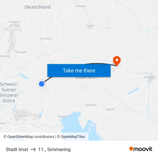 Stadt Imst to 11., Simmering map