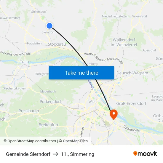 Gemeinde Sierndorf to 11., Simmering map