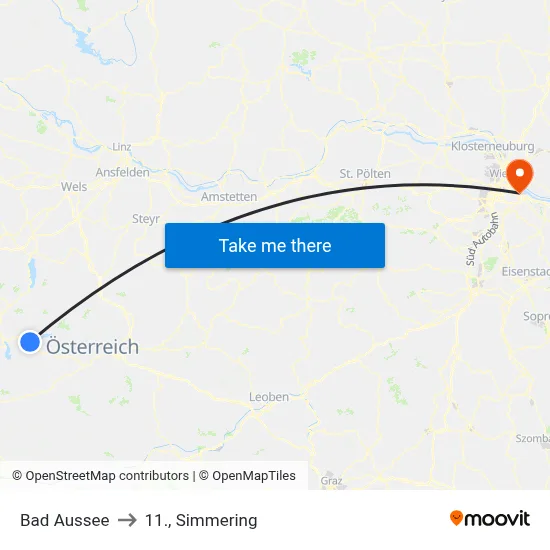 Bad Aussee to 11., Simmering map