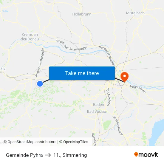 Gemeinde Pyhra to 11., Simmering map