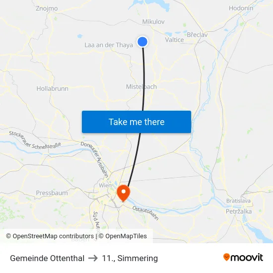 Gemeinde Ottenthal to 11., Simmering map