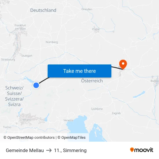 Gemeinde Mellau to 11., Simmering map